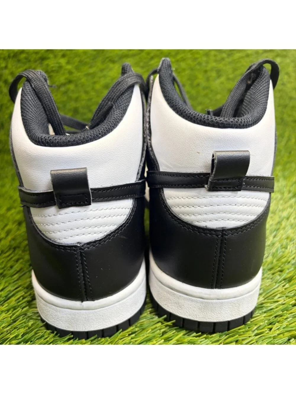 Nike Dunk High Womens Size 8 White Black Athletic Walking Leather Shoes Sneakers